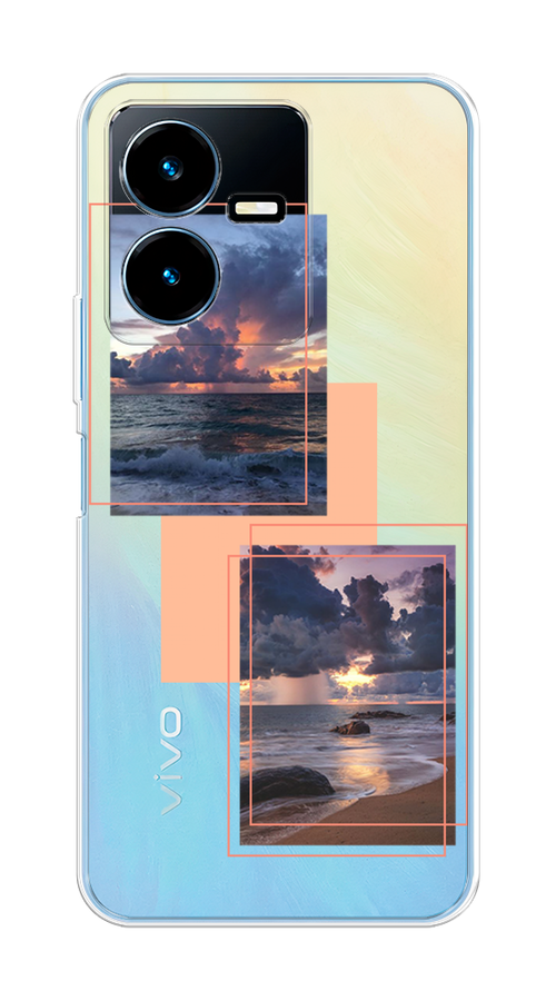 

Чехол на Vivo Y22 "Sky collage", Розовый;прозрачный;синий, 267550-1