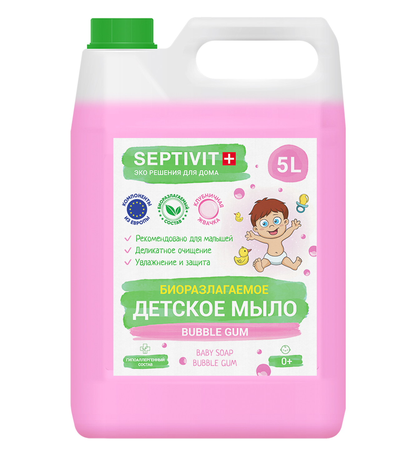 фото Жидкое мыло для рук детское septivit premium bubble gum 5л sptv_soap_baby_bubble