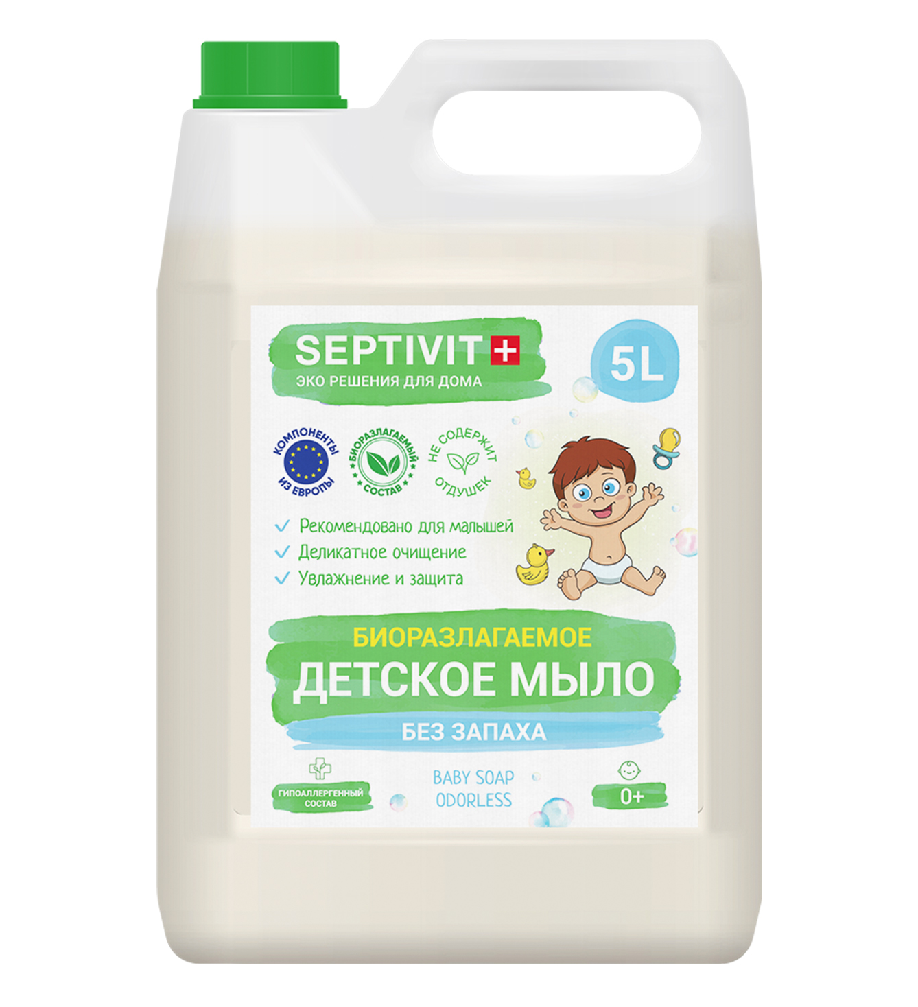 фото Жидкое мыло для рук детское septivit premium без запаха 5л sptv_soap_baby_free