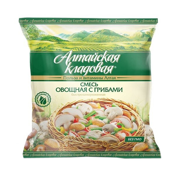 

Смесь Алтайская кладовая овощная с грибами быстрозамороженная 400 г