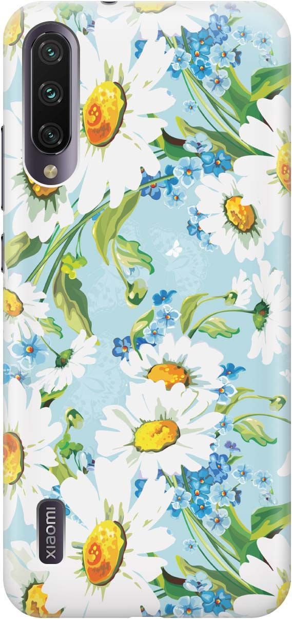 

Силиконовый чехол на Xiaomi Mi A3 "Поле ромашек", Белый;голубой, 429