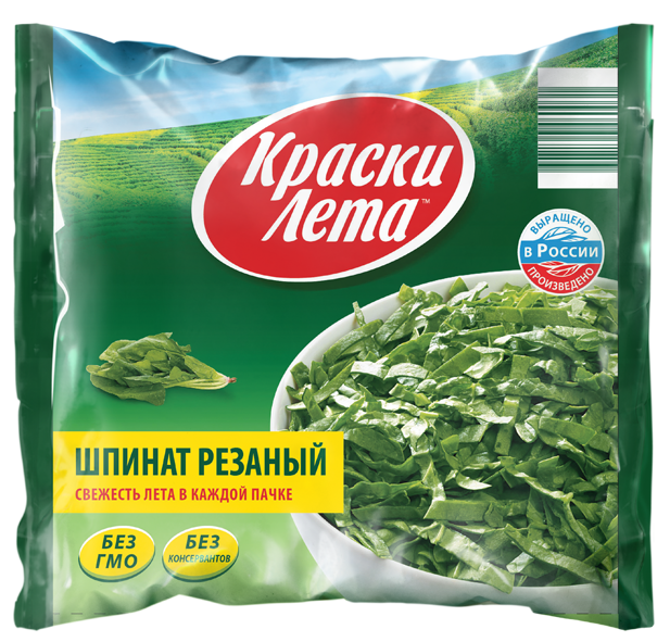 

Шпинат Краски Лета резаный замороженный 400 г