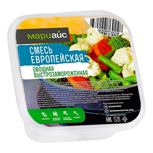 

Овощная смесь Мариайс Европейская быстрозамороженная 400 г