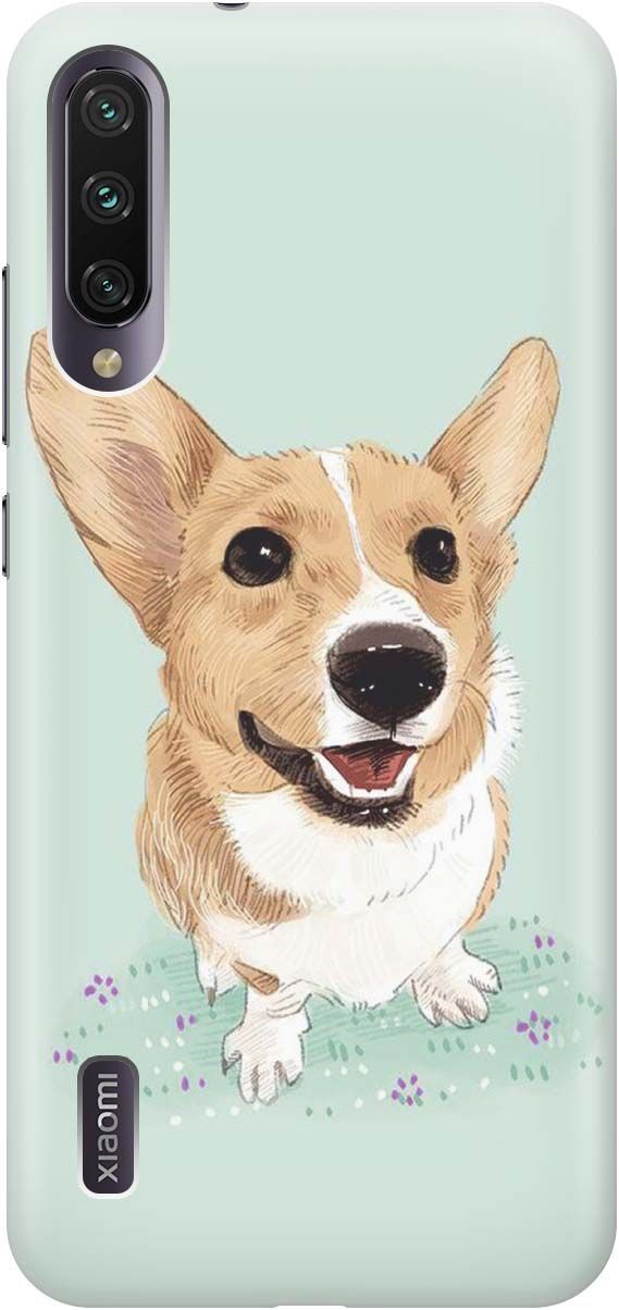 

Силиконовый чехол на Xiaomi Mi A3 "Корги", Белый;зеленый, 430