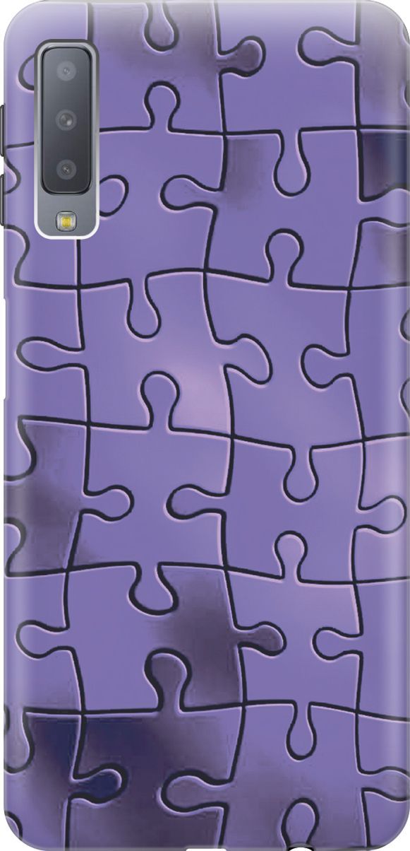 

Чехол на Samsung Galaxy A7 (2018) с принтом "Фиолетовый пазл", Фиолетовый;черный, 4642