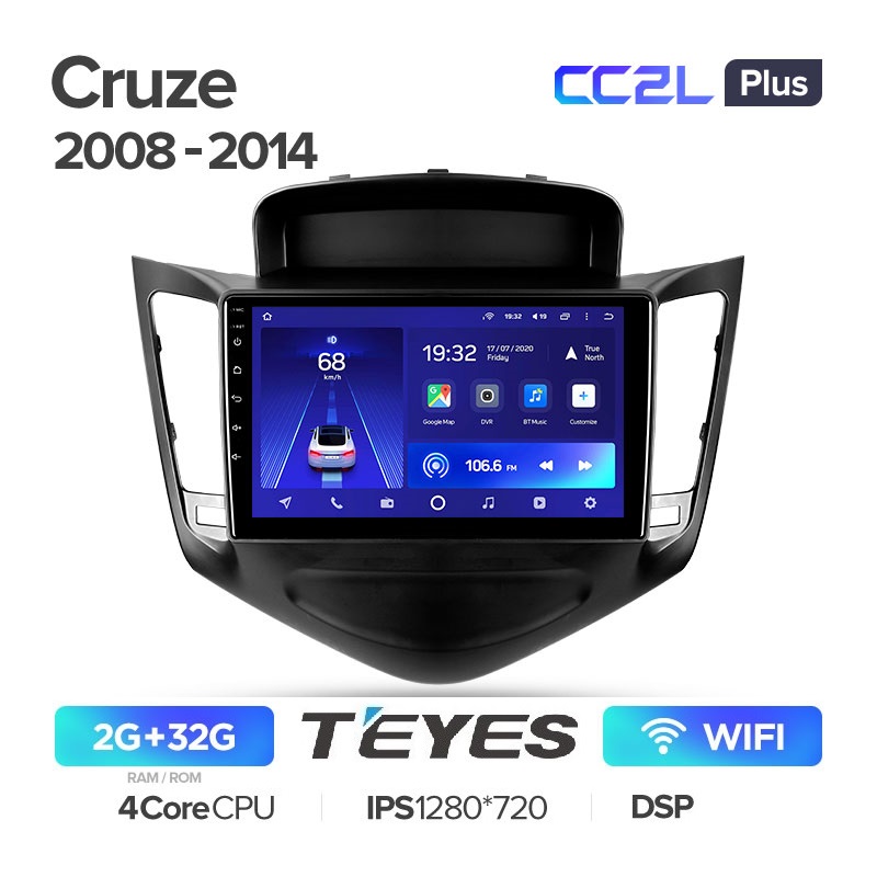 Автомагнитола Teyes CC2L Plus 2/32Гб Chevrolet Cruze 2008-2012, IPS экран