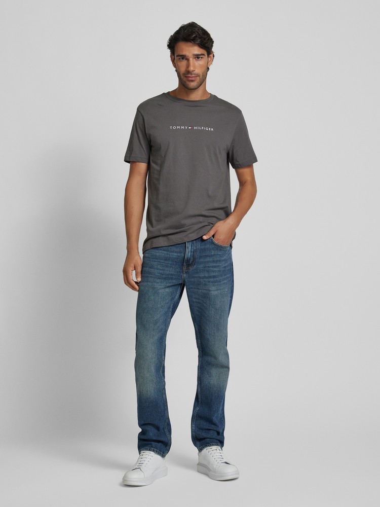 

Футболка мужская Tommy Hilfiger UM0UM03344 серая L, Серый, UM0UM03344