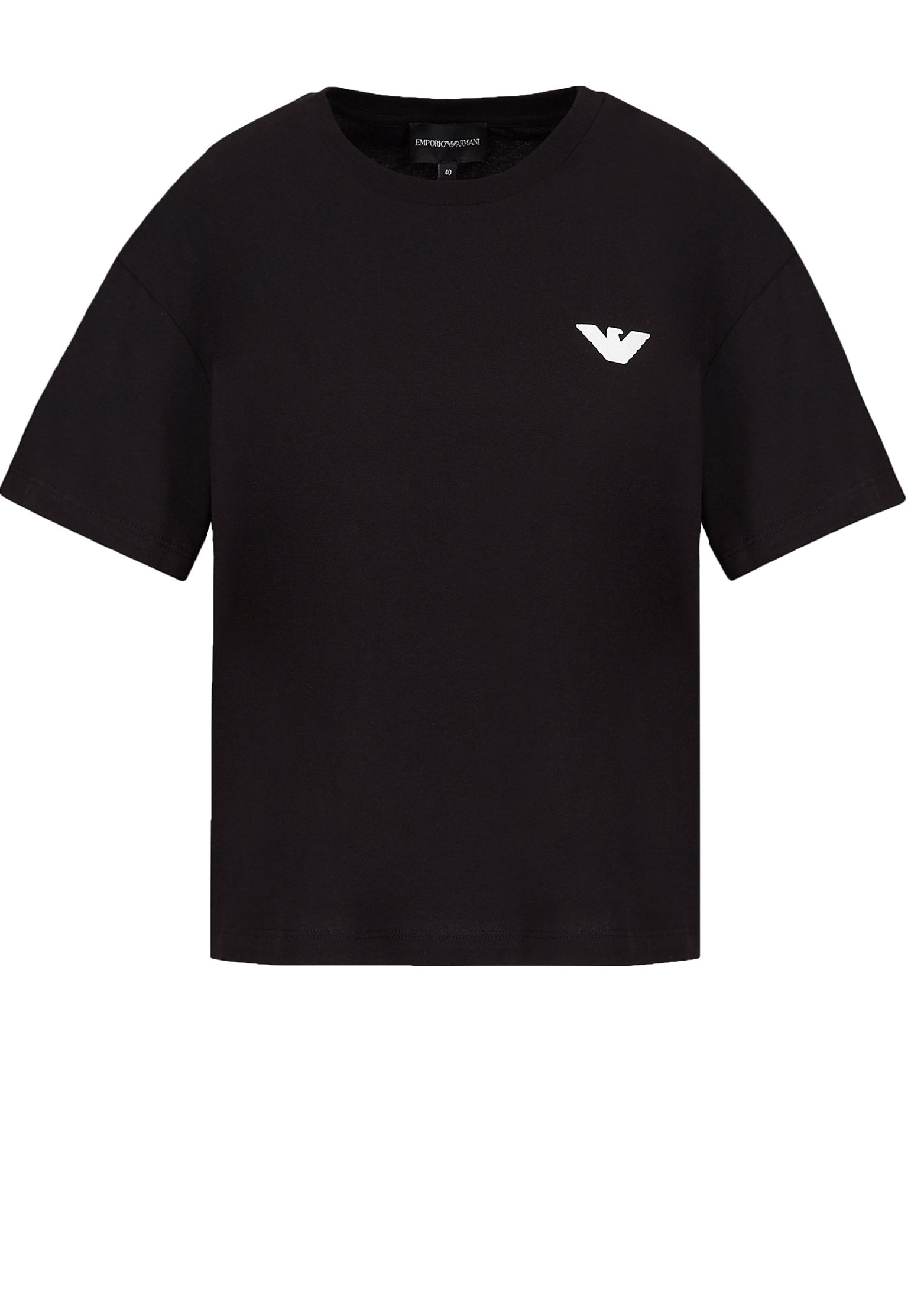 

Футболка женская Emporio Armani 126804 черная 42 IT, 126804