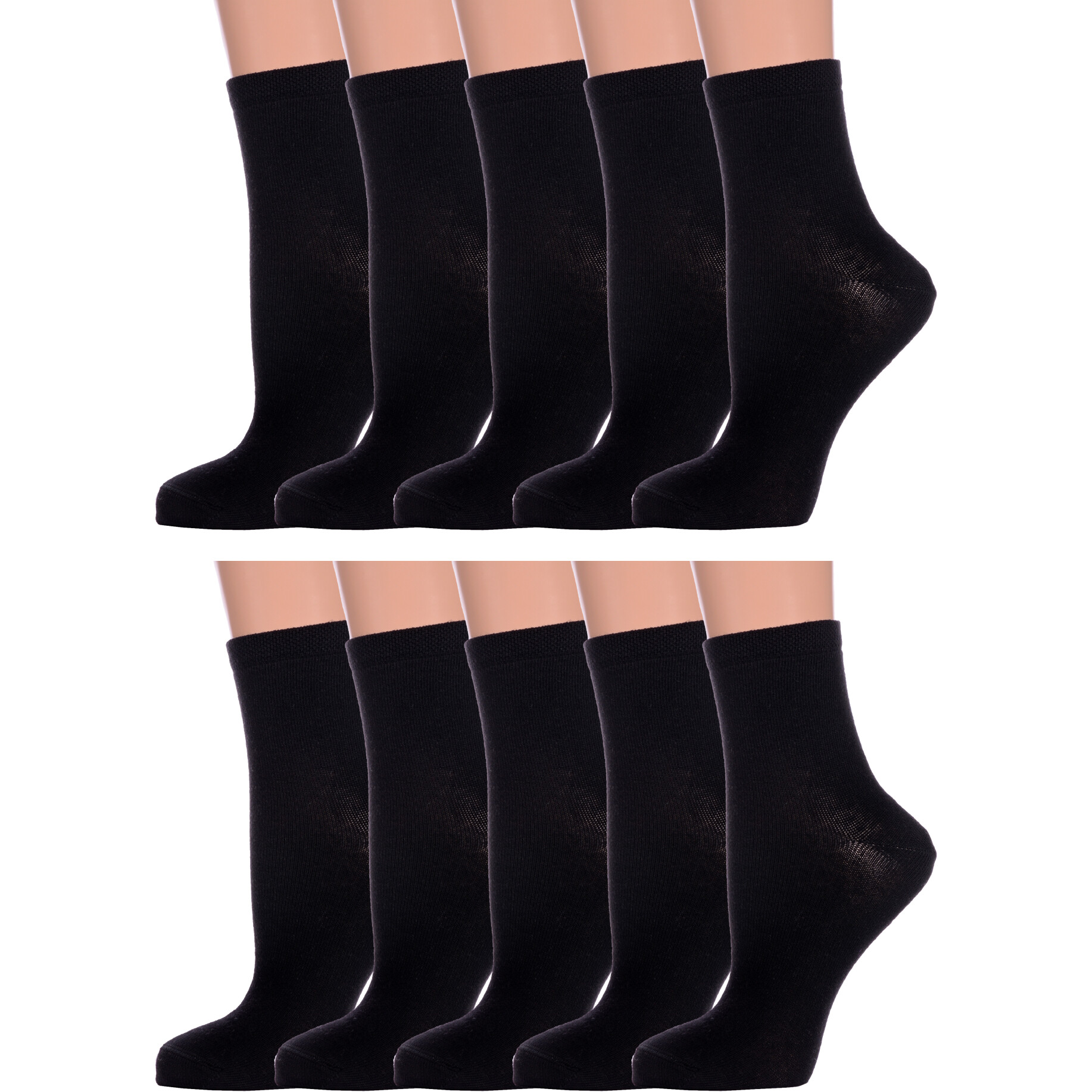 Комплект носков женских Брестский чулочный комбинат 10-19С1232 черных 23, 10 пар