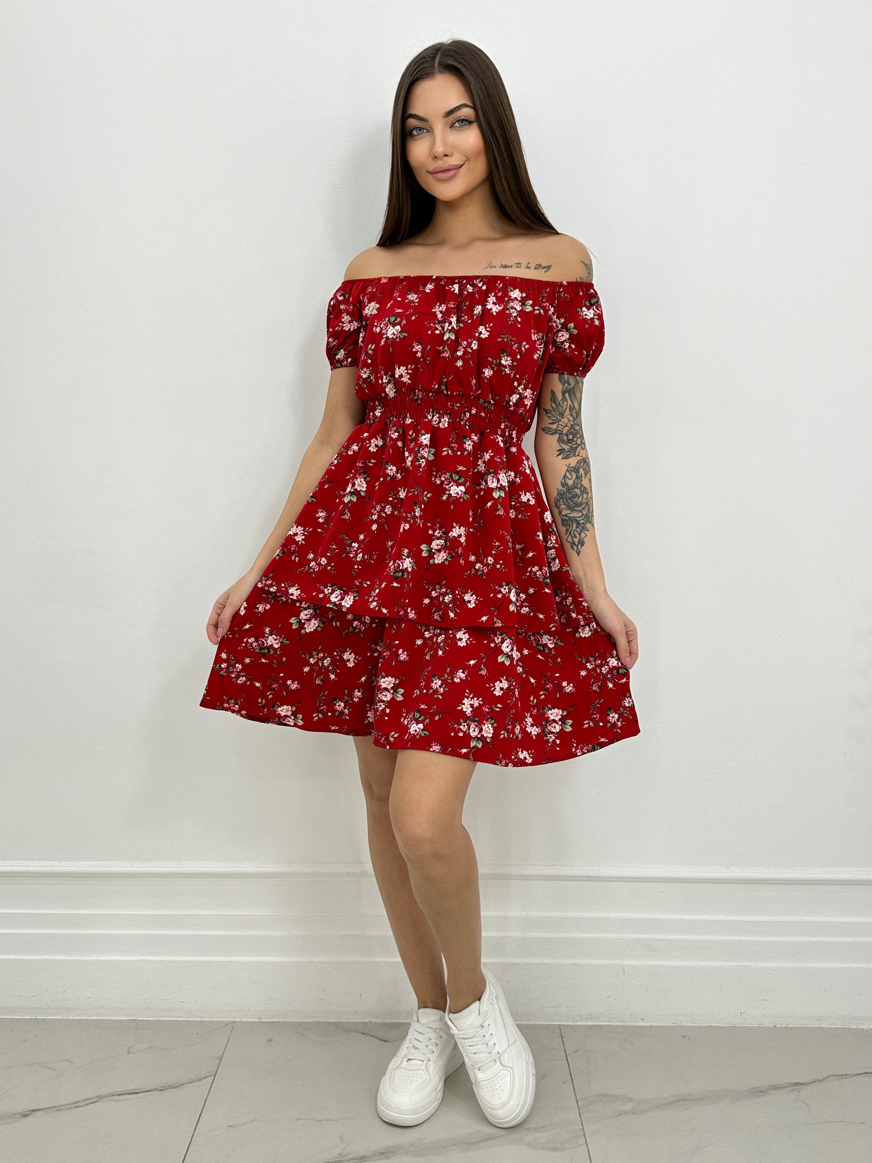 Платье женское BELUXSTAR PLAT-LETNI-BRIZ красное 46 RU