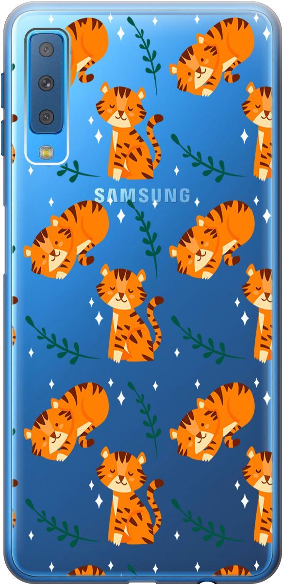 

Чехол на Samsung Galaxy A7 (2018) с принтом "Tigers" прозрачный, Прозрачный;бежевый, 5396