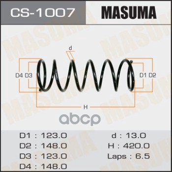 

Сs-1007_Пружина Передняя Тоуоtа Nаdiа 2.0 3Sf/1Аz 98-03 MASUMA cs1007