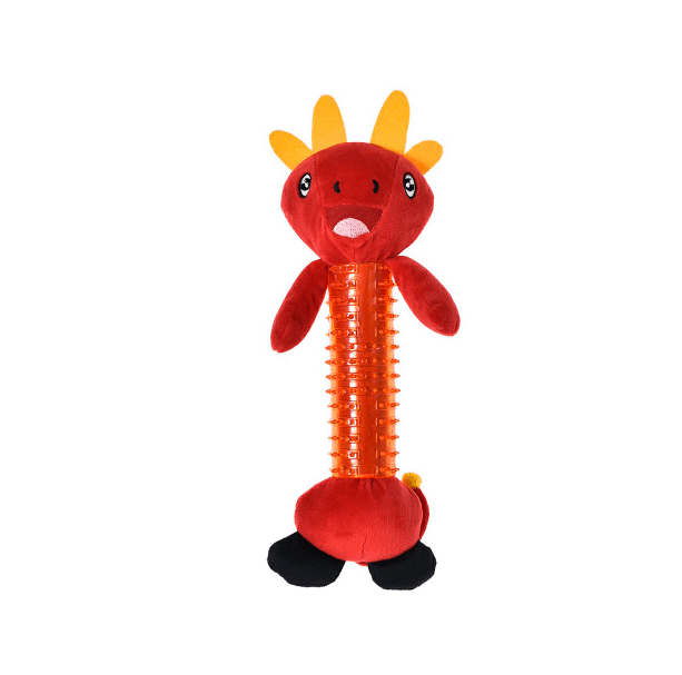 Игрушка для собак Foxie Дракон с пищалкой 12,5х37 см, красная