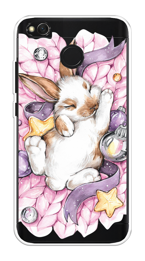 

Чехол на Xiaomi Redmi 4X "Кролик спит", Розовый;белый, 31450-5