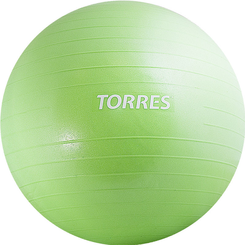 Мяч гимнастический  TORRES , диам. 75 см, с защ.от взрыва,с насосом, зелёный