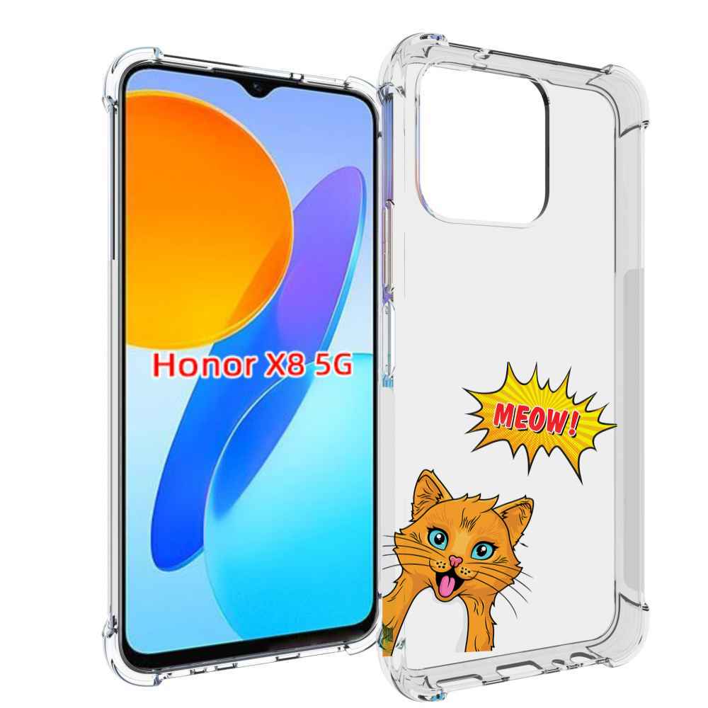 

Чехол MyPads кот-мяу детский для Honor X8 5G, Прозрачный, Tocco