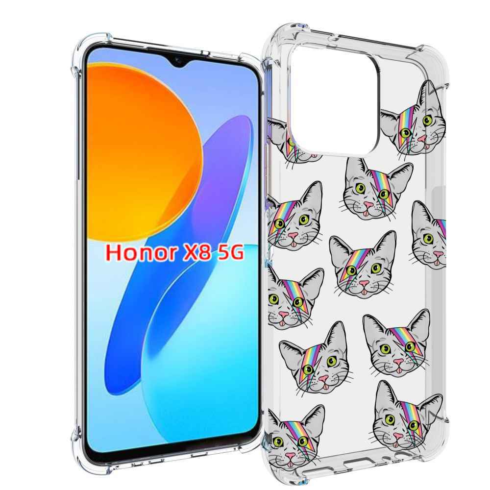 

Чехол MyPads кот-с-молнией-на-лбу для Honor X8 5G, Прозрачный, Tocco