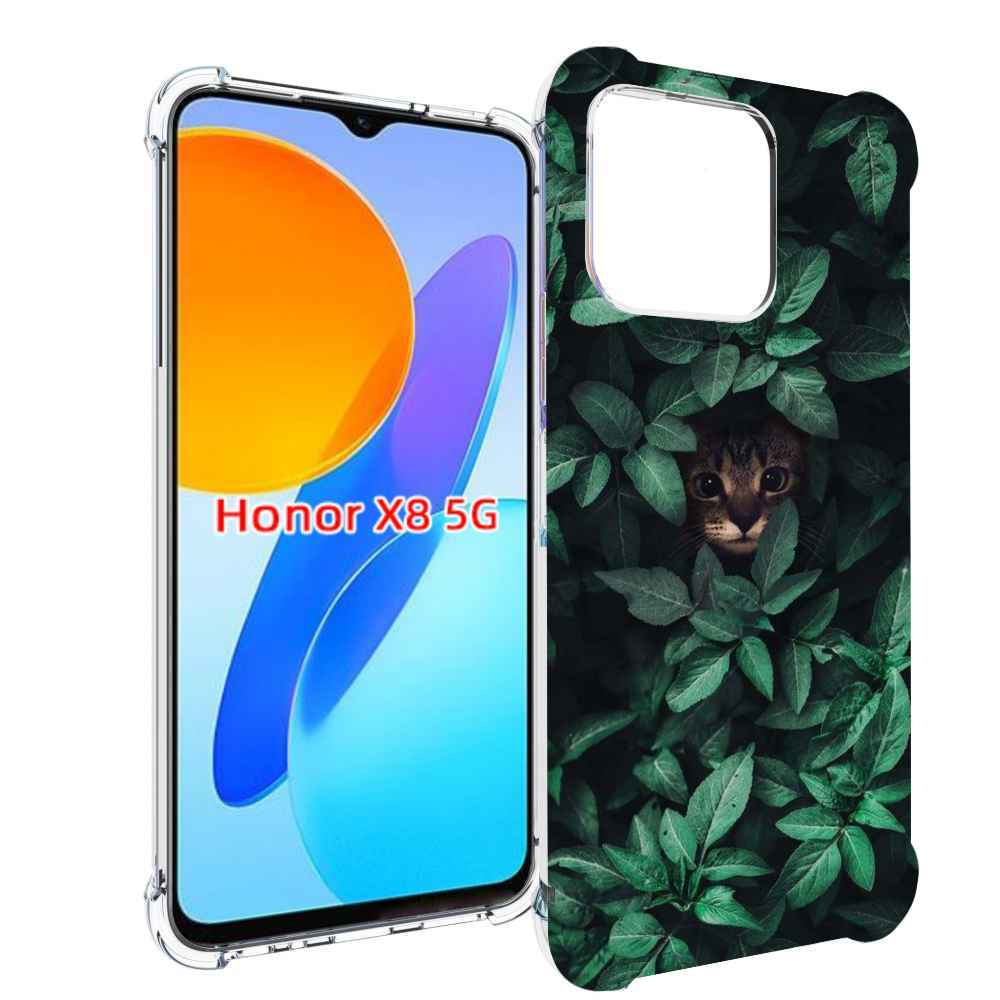 

Чехол MyPads котенок в листьях для Honor X8 5G, Прозрачный, Tocco