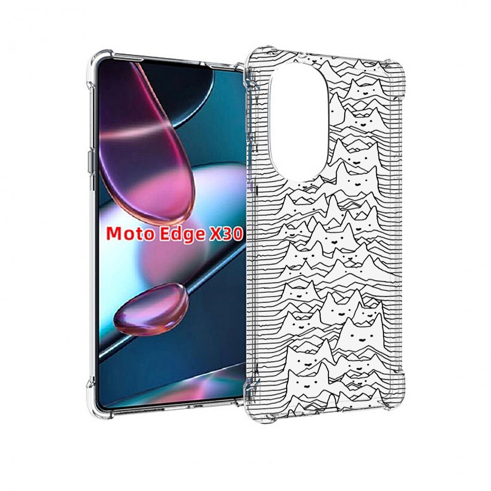 

Чехол MyPads черно белые коты 3D для Motorola Moto Edge X30, Прозрачный, Tocco