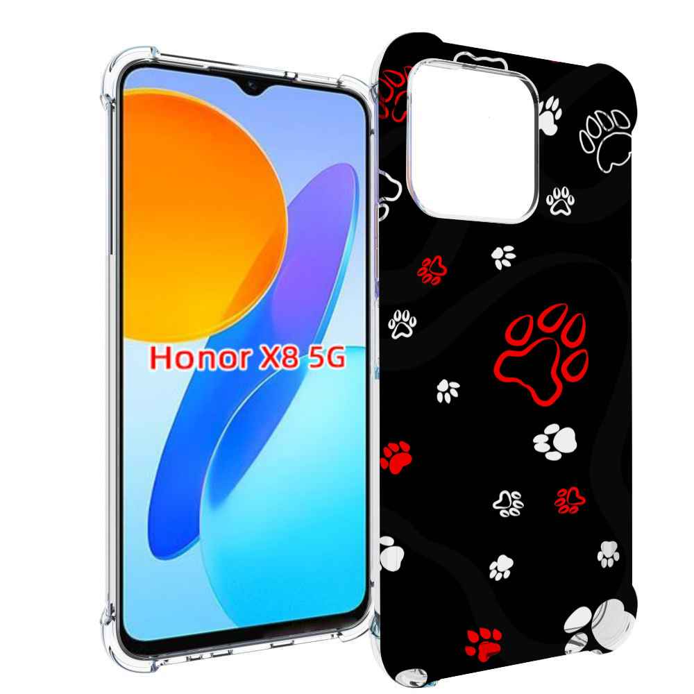 

Чехол MyPads кошачьи-лапки для Honor X8 5G, Прозрачный, Tocco