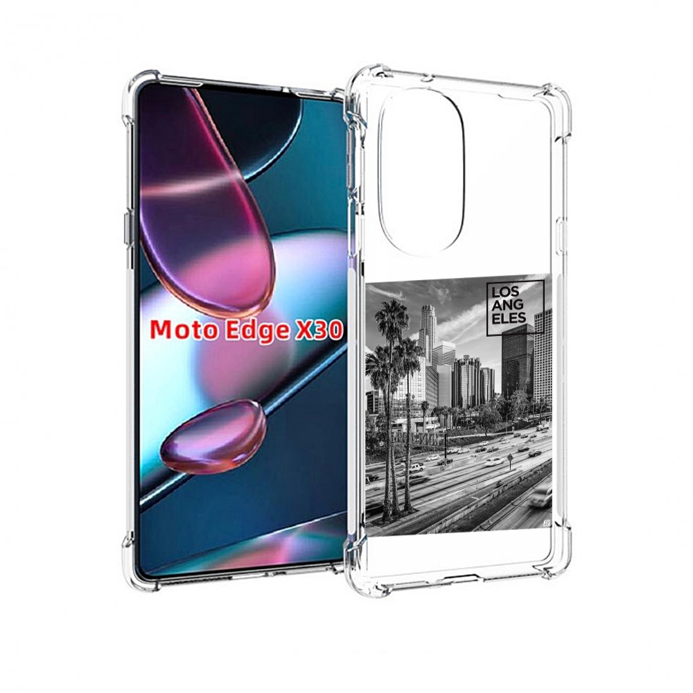Чехол MyPads черно белый лос анджелес для Motorola Moto Edge X30