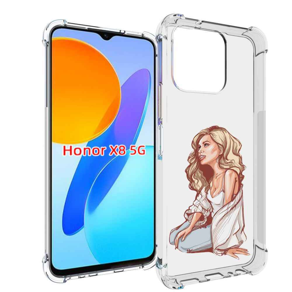 

Чехол MyPads красивая-девушка-в-белом женский для Honor X8 5G, Прозрачный, Tocco
