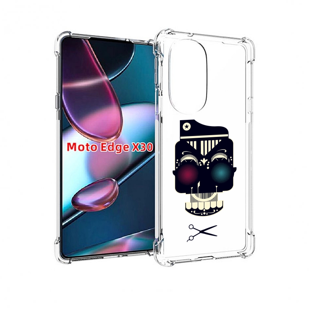 

Чехол MyPads черно белый скелет с яркими глазами для Motorola Moto Edge X30, Прозрачный, Tocco