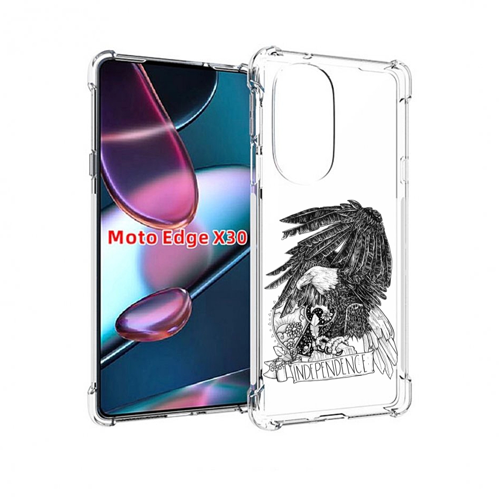 

Чехол MyPads черно белый сокол для Motorola Moto Edge X30, Прозрачный, Tocco
