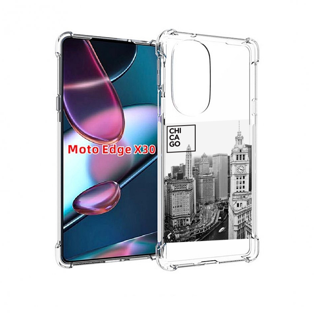 

Чехол MyPads черно белый чикаго для Motorola Moto Edge X30, Прозрачный, Tocco
