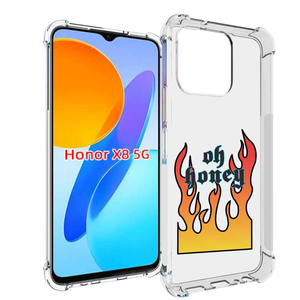

Чехол MyPads красивое-пламя для Honor X8 5G, Прозрачный, Tocco