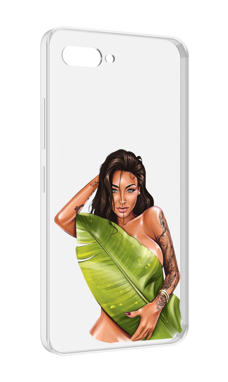

Чехол MyPads девушка-модель-с-большим-листом женский для ITEL A25 / ITEL A25 Pro / ITEL..., Прозрачный, Tocco