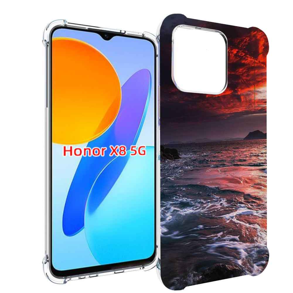 

Чехол MyPads красивый залив для Honor X8 5G, Прозрачный, Tocco