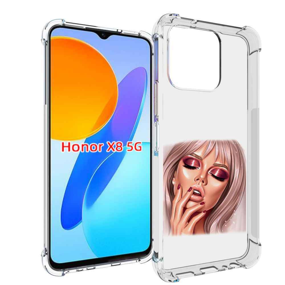 

Чехол MyPads красивый-портрет-девушки женский для Honor X8 5G, Прозрачный, Tocco