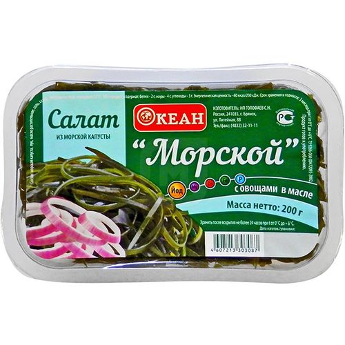 фото Салат океан морской из морской капусты с овощами 200 г