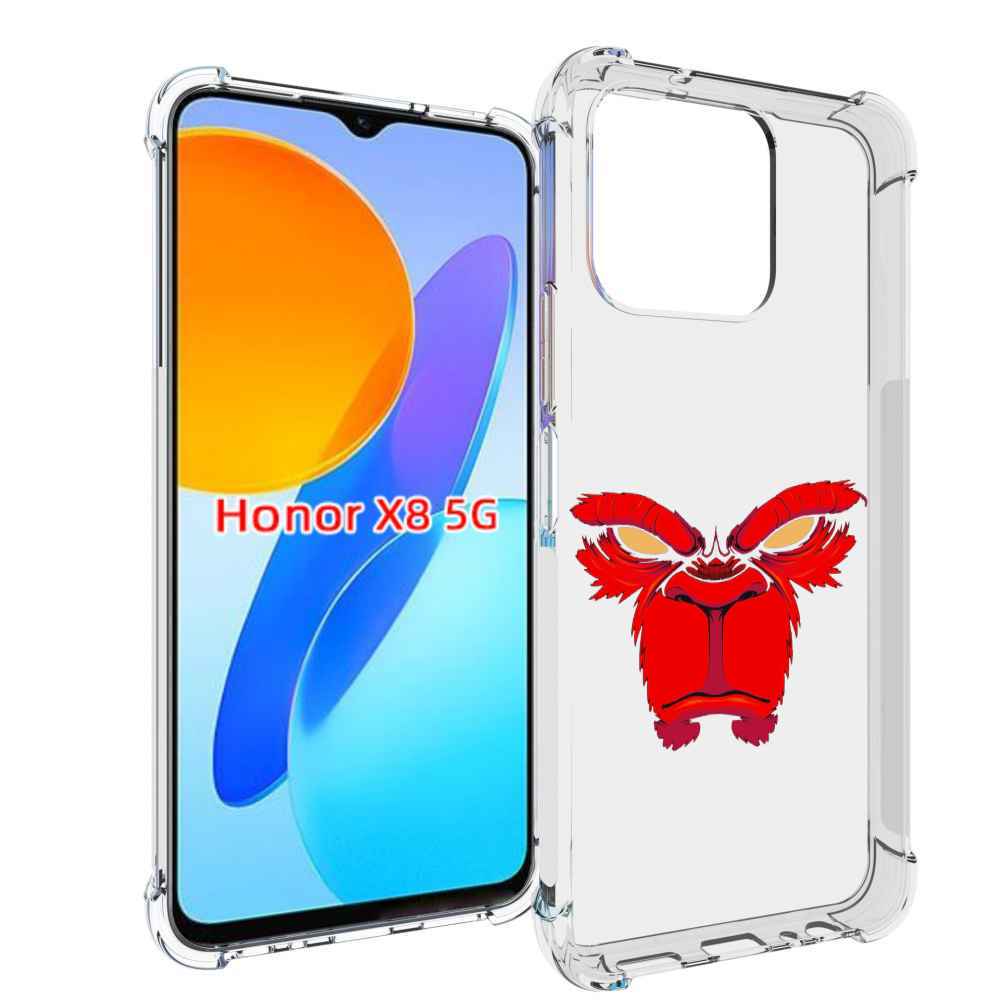 

Чехол MyPads красная обезьяна в темноте для Honor X8 5G, Прозрачный, Tocco