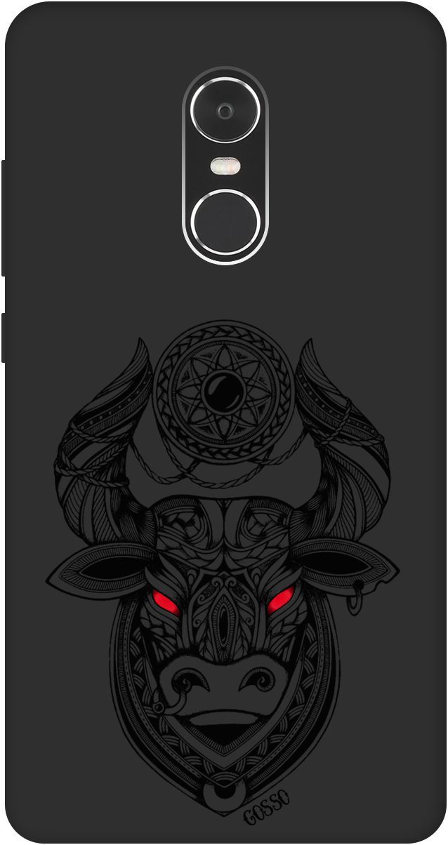 

Чехол на Xiaomi Redmi Note 4 "Grand Bull" черный, Черный;красный, 3284