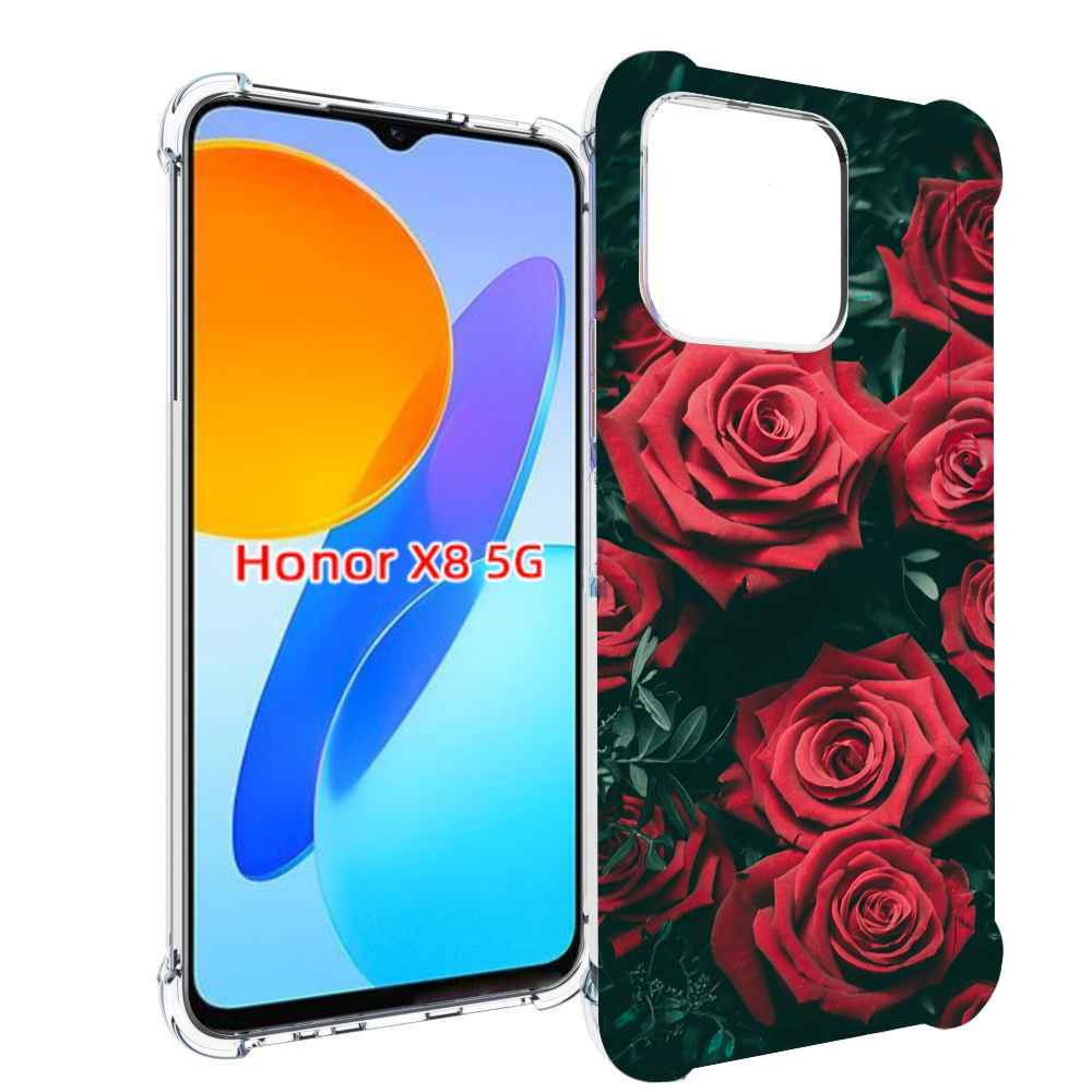 

Чехол MyPads красные-бархатные-розы для Honor X8 5G, Прозрачный, Tocco