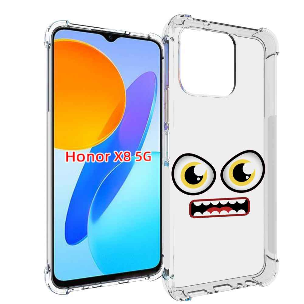 

Чехол MyPads красный злой смайлик для Honor X8 5G, Прозрачный, Tocco