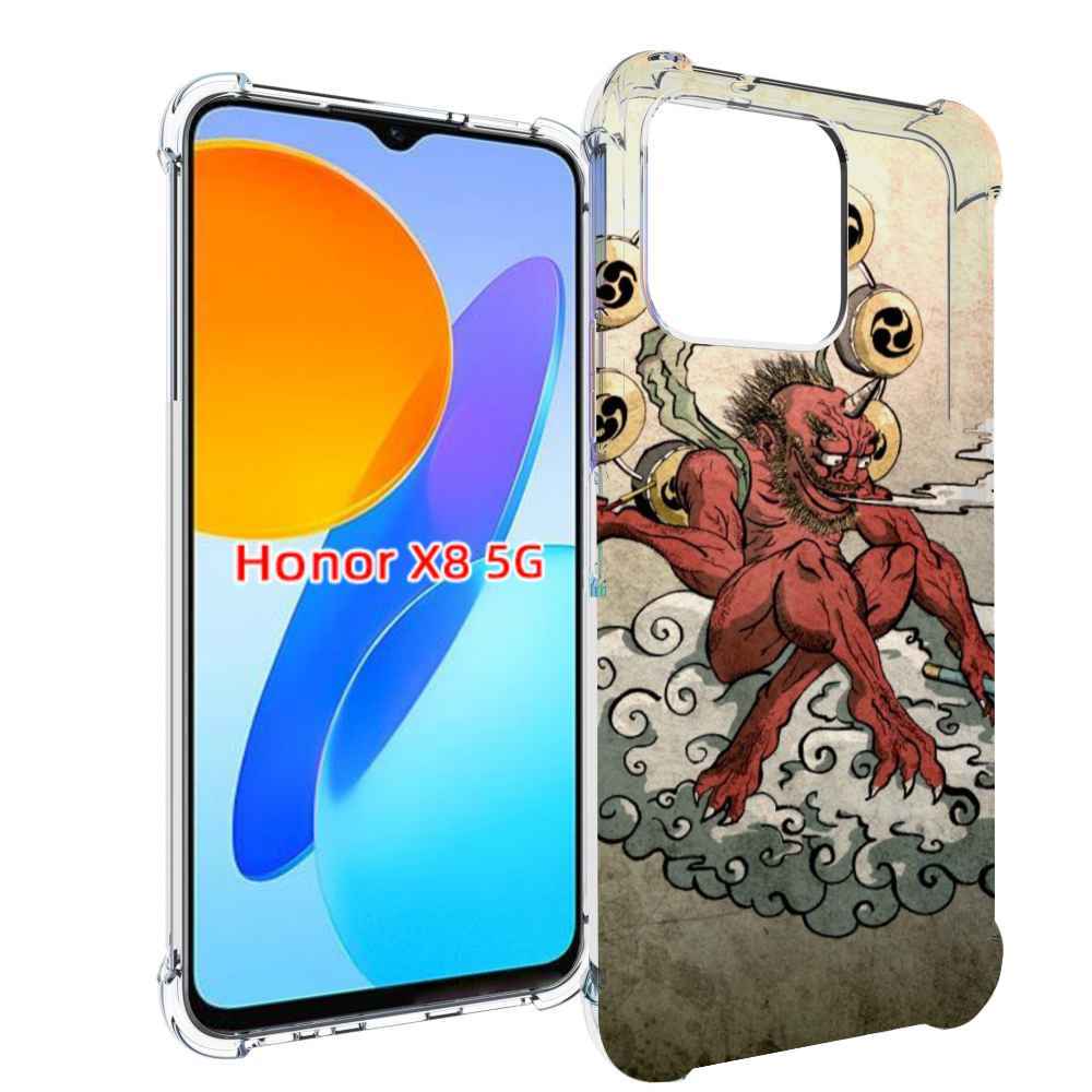 

Чехол MyPads красный чертик на облаке для Honor X8 5G, Прозрачный, Tocco