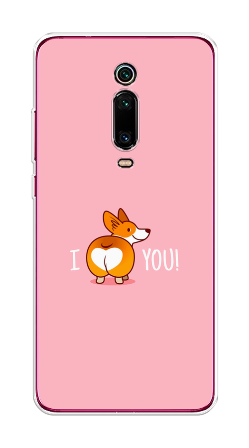 

Чехол на Xiaomi Mi 9T"Корги I love you", Розовый;коричневый;белый, 35750-1