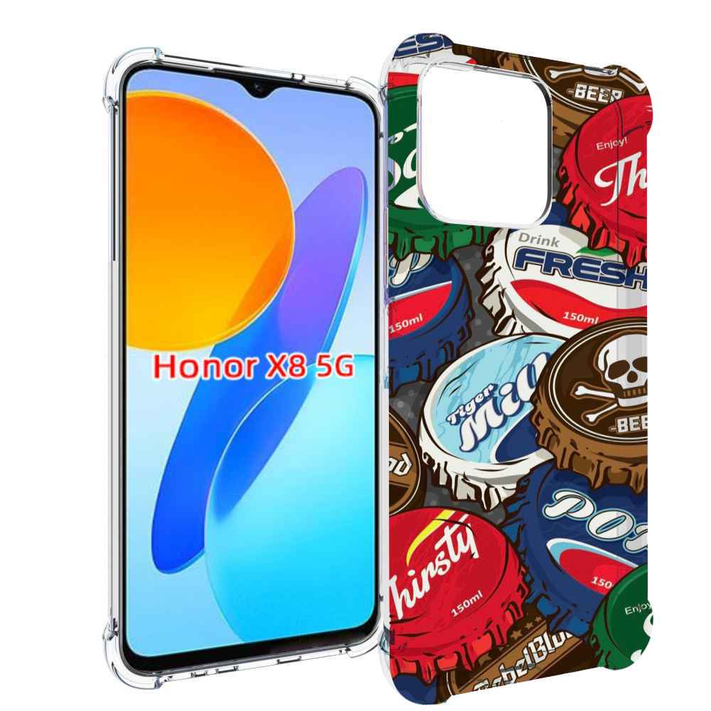 

Чехол MyPads крышки от баночек для Honor X8 5G, Прозрачный, Tocco