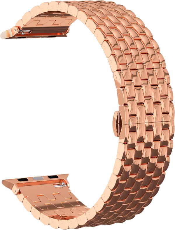 

Ремешок стальной GSMIN Snake Pro для Apple Watch Edition 42/44 (Розовое золото)