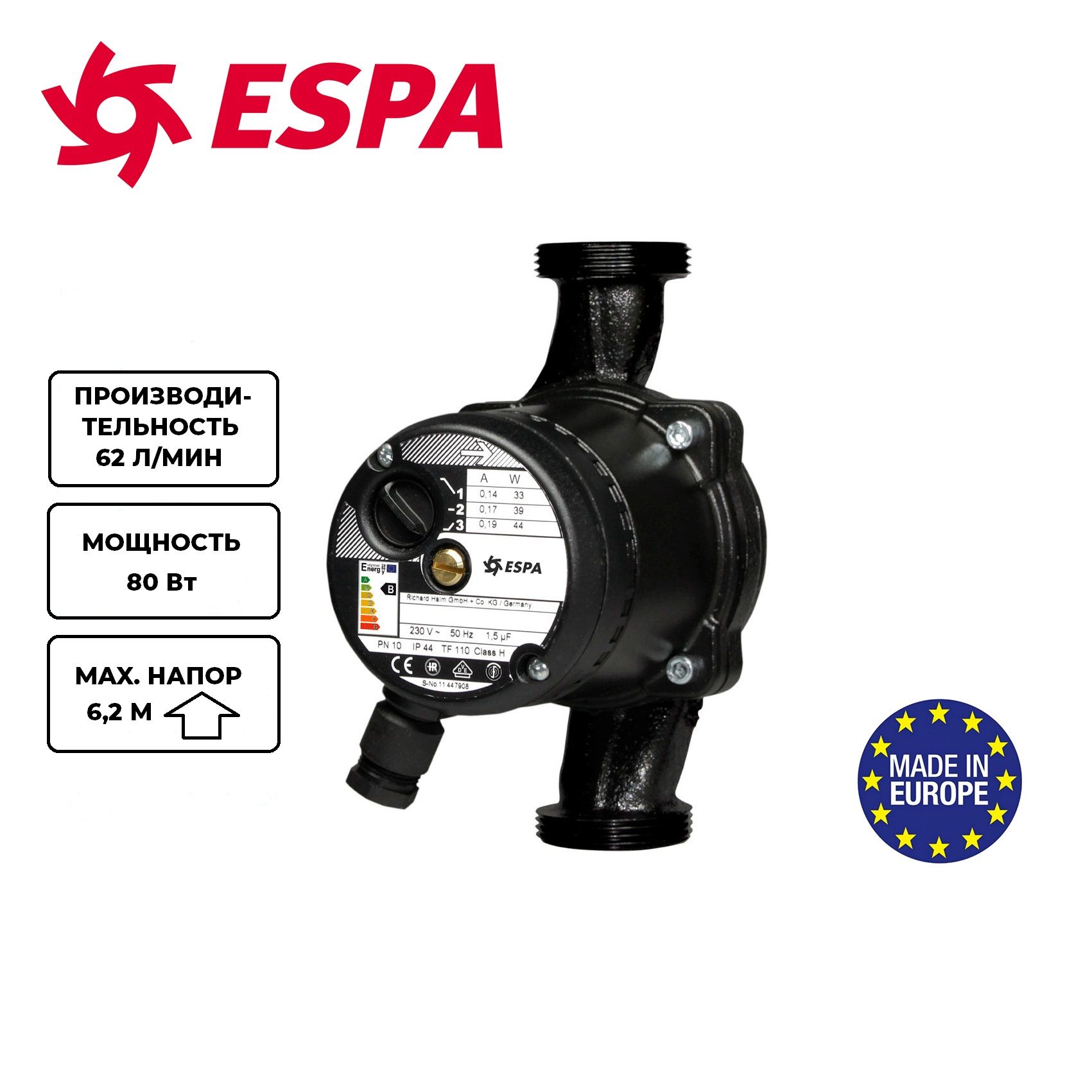 Насос циркуляционный ESPA RA1-S 32-60-180 11500₽