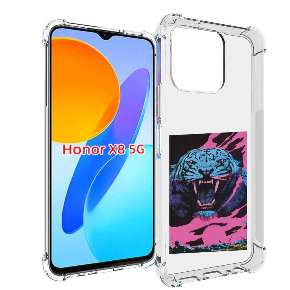 

Чехол MyPads лев с розовыми зубами для Honor X8 5G, Прозрачный, Tocco