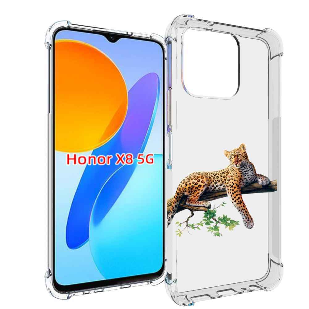 

Чехол MyPads леопард-на-дереве детский для Honor X8 5G, Прозрачный, Tocco