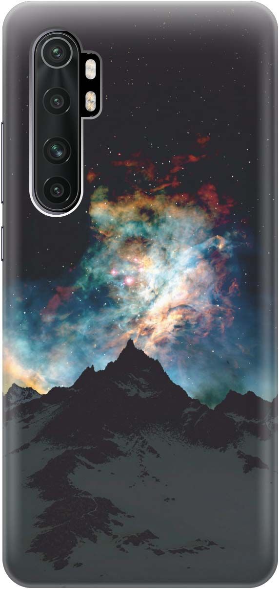 

Чехол на Xiaomi Mi Note 10 Lite "Горы и звезды", Синий;черный, 433