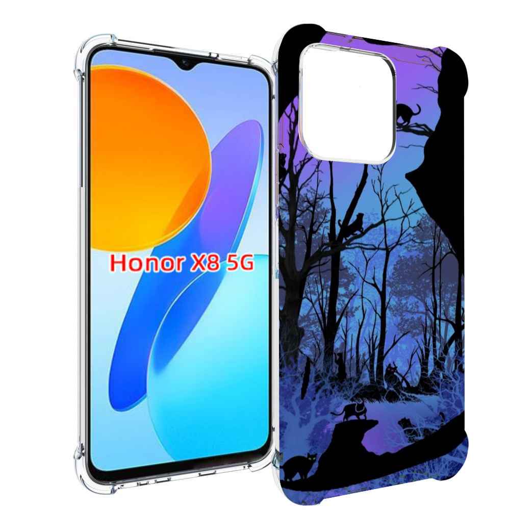 

Чехол MyPads лес внутри кота для Honor X8 5G, Прозрачный, Tocco