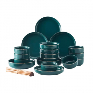 фото Набор керамической посуды xiaomi songfa hand-painted malachite green 26 приборов nobrand