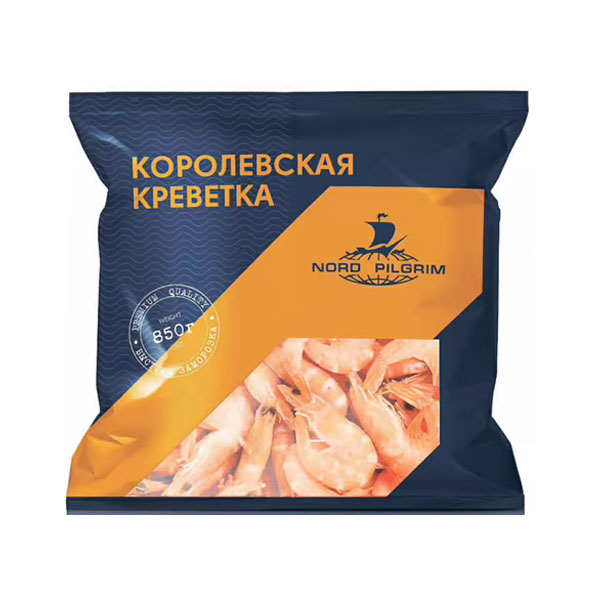 

Креветки Nord Pilgrim 50/70 Королевские варено-мороженые 850 г