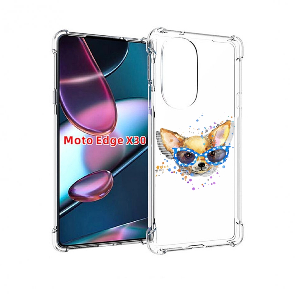 

Чехол MyPads чихуа-хуа в очках для Motorola Moto Edge X30, Прозрачный, Tocco